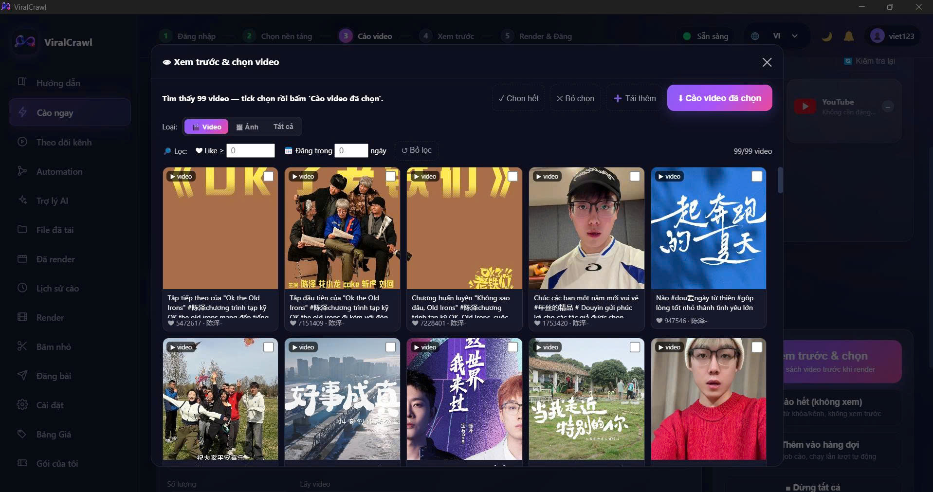 Tìm kiếm video viral